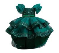 Disfraz de princesa para niña, vestido festivo con falda, tren desmontable para niñas, adecuado para desfiles, fiestas, bodas y actuaciones