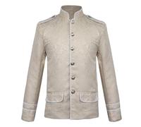 Disfraz de príncipe para hombre, abrigo steampunk para hombre, chaqueta gótica, corte medieval, blazer, príncipe real, ropa de Halloween, fiesta temática, carnaval, cosplay, disfraz de teatro, Blanco