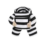 Disfraz de prisionero a rayas para perro, suave, cómodo, ropa de festival para varios eventos, para fotos de mascotas, traje ajustable para prisionero