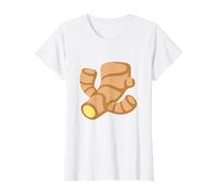Disfraz de raíz de Jengibre Camiseta gráfica económica, Mujer, Blanco, L
