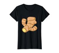 Disfraz de raíz de Jengibre Camiseta gráfica económica, Mujer, Negro, M