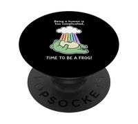 Disfraz de Rana Durmiente arcoíris ser Humano es complicado PopSockets PopGrip Adhesivo