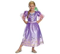Disfraz de Rapunzel and Shoulder Sitter de lujo para niñas de Disguise, traje oficial de princesa de la Disney con Rapunzel y un compañero mágico de niñera de hombro 3-4 años