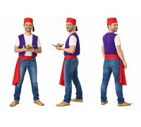 Disfraz de rata callejera árabe de Aladdin, 3 piezas, para adultos, para el Día Mundial del Libro [chaleco, sombrero de Fez y faja, talla L-XL]