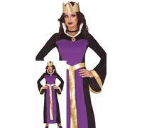 FIESTAS GUIRCA Disfraz de Reina Malvada para Mujer - Incluye Corona de Reina y Vestido Largo de Reina Morado - Disfraces de Halloween para Mujer Talla S