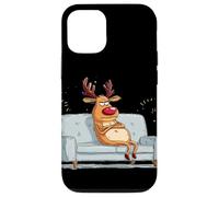 Disfraz de Reno gruñón con sofá para fanáticos Perezosos de Navidad Carcasa para iPhone 12/12 Pro