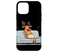 Disfraz de Reno gruñón con sofá para fanáticos Perezosos de Navidad Carcasa para iPhone 12 Mini