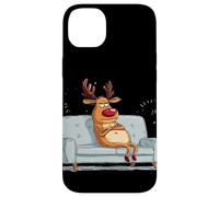Disfraz de Reno gruñón con sofá para fanáticos Perezosos de Navidad Carcasa para iPhone 14 Plus