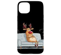 Disfraz de Reno gruñón con sofá para fanáticos Perezosos de Navidad Carcasa para iPhone 15 Plus