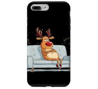 Disfraz de Reno gruñón con sofá para fanáticos Perezosos de Navidad Carcasa para iPhone 7 Plus/8 Plus