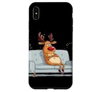 Disfraz de Reno gruñón con sofá para fanáticos Perezosos de Navidad Carcasa para iPhone XS MAX