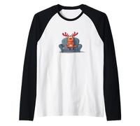 Disfraz de Reno gruñón en el sofá Camiseta Manga Raglan