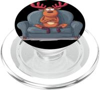 Disfraz de Reno gruñón en el sofá PopSockets PopGrip para MagSafe