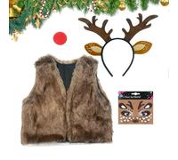 Disfraz de reno para mujer - Disfraz para de invierno,Diadema con cuernos de reno y maquillaje de cara | para evento Cosplay Maquillaje Cumpleaños Novia Estudiantes