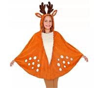 Disfraz de reno, poncho con capucha - talla única
