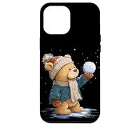 Disfraz de Rey de la Lucha de Bolas de Nieve con Divertido Oso de Peluche Carcasa para iPhone 12 Pro MAX