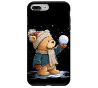 Disfraz de Rey de la Lucha de Bolas de Nieve con Divertido Oso de Peluche Carcasa para iPhone 7 Plus/8 Plus