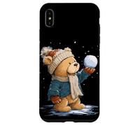 Disfraz de Rey de la Lucha de Bolas de Nieve con Divertido Oso de Peluche Carcasa para iPhone XS MAX