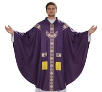 Disfraz de sacerdote para hombre, traje de clero católico, bata de iglesia de 500 g, ropa bordada de poliéster para ceremonia religiosa, ropa de actuación, cosplay, festival de máscaras vintage para