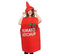 Disfraz de salsa para adultos, para cosplay, salsa de botella, 102 x 70 cm, 40,16 x 27,56 pulgadas, ligero Novelty Wear, Creative Stage Clothing, Fun Festival Group Atrae, Red Unisex Design