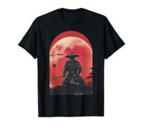 Disfraz de samurái de Guerrero de Luna roja, Traje de Luchador japonés Camiseta gráfica económica