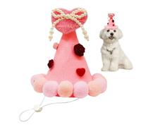 Disfraz de San Valentín para Perros, Artículos De San Valentín con Corazón para Mascotas, Gorros con Pompones para Perros Pequeños, para Razas Pequeñas Medianas Grandes Fiestas Viajes Interiore