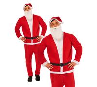 Disfraz De Santa Con Barba Para Adultos Disfraz De Papá Noel Para Hombres