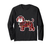 Disfraz de Schnauzer a Cuadros con Luces navideñas para Toda la Familia Manga Larga