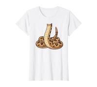 Disfraz de Serpiente de Cascabel para Halloween, diseño de Serpiente del Desierto Camiseta gráfica económica, Mujer, Blanco, M