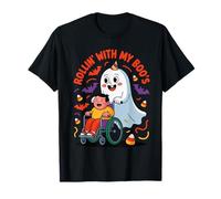 Disfraz de Silla de Ruedas de Halloween para discapacitados, Broma Rollin con Boo's Camiseta