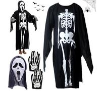 Disfraz de Skeleton Halloween - Incluye Capa, Máscara de Grito y Guantes - Perfecto para Cosplay