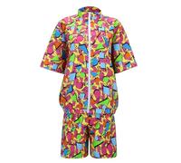 Disfraz de sobrevestido para hombre y mujer, con retratos, para carnaval, chaqueta de manga corta y pantalones cortos, traje de año 80 90 Disco Jogging Hippie Halloween adulto fiesta
