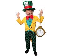 Disfraz de Sombrerero Loco de Alicia en el país de las maravillas para niños: chaqueta, camisa, pantalones, sombrero y reloj. Traje de Sombrerero Loco de Alicia para el Día Mundial del Libro (Grande)