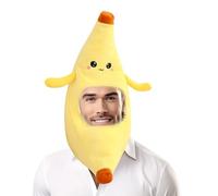 Disfraz de sombrero de plátano - Divertida gorra de cabeza de fruta, juegos de rol de felpa, tocados de cosplay para adultos, de Halloween, noche de disfraces tontos, actuaciones en escenario