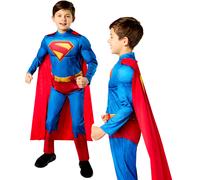 Disfraz De Superhéroe Oficial De Superman Deluxe Para Niños, Edad 5-