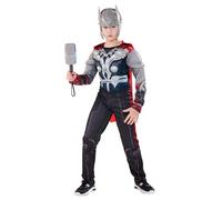 Disfraz de superhéroe para niños, 4 piezas, disfraz muscular, disfraz de Thor, Halloween, carnaval, fiesta, cosplay (S (110-120))