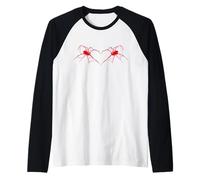 Disfraz de telaraña de Halloween con corazón gótico, corazón de araña Camiseta Manga Raglan