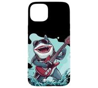 Disfraz de tiburón genial con gafas de sol y guitarra Carcasa para iPhone 15 Plus