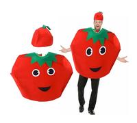 Disfraz de tomate para adultos, unisex, traje de tomate, ligero, divertido disfraz de frutas para hombres y mujeres, traje de tomate para fiestas de disfraces, cosplay, carnavales, Navidad, Halloween