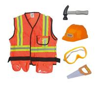 Disfraz de Trabajador de la construcción - Conjunto de Vestir, Traje de rol de de ingeniería, Accesorios de Juego de rol para niños | Juego Completo de 5 Piezas Creativo, Juego imaginativo con