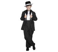 Disfraz De Traje Zoot A Rayas Para Niños Gangster Mafia Bugsy Malone