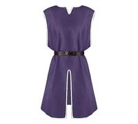 Disfraz de túnica medieval para hombre, inspirado en el Renacimiento, túnica sin mangas para LARP, cosplay, actuaciones y disfraces, adecuado para teatro, juegos de rol y vida nocturna, color morado