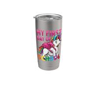 Disfraz de unicornio de primer día de escuela para niñas Vaso térmico de acero inoxidable de doble pared