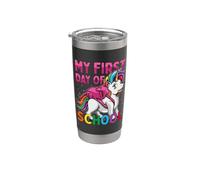 Disfraz de unicornio de primer día de escuela para niñas Vaso térmico de acero inoxidable de doble pared