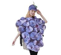 Disfraz De Uva Para Adultos,Racimo de Uva Morado con Sombrero Incluido,Traje Divertido Y Realista Para Hombres Y Mujeres Para Fiestas Teatro Y Eventos | Cosplay Fiestas Carnaval Halloween Role Play Di