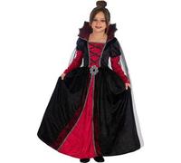 Funidelia Disfraz de Vampiresa Deluxe para Niña con vestido, Traje de Hechicera Maga Infantil, Disfraces de Carnaval, Halloween y Fiestas - Talla 7-9 años