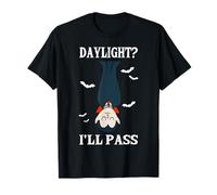 Disfraz de vampiro divertido de vampiro con texto en inglés "I'll Pass" Camiseta