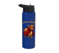 Disfraz de Vampiro Highland Cow Moo-Haha divertido y lindo disfraz de Halloween Stainless Steel Insulated Water Bottle
