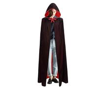 Disfraz de vampiro para adultos, abrigo con capucha, capa de cosplay de terciopelo de longitud completa y ligera, capa de cosplay, abrigo de terciopelo unisex para mujeres y hombres, adultos