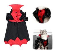 Disfraz de vampiro y diablo gato y perro, disfraz de capa de Halloween para mascotas pequeñas, medianas y grandes, bonito armario espeluznante para gato y perro (talla M)